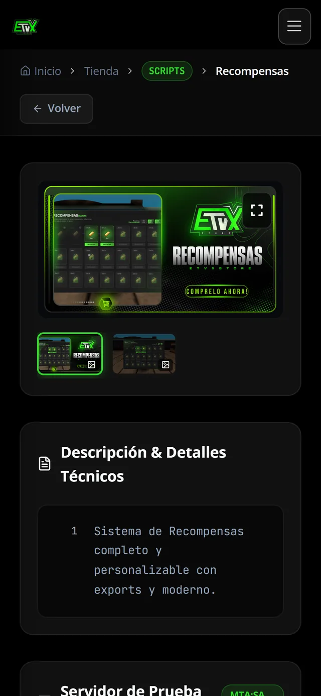 Ficha de producto en el celular